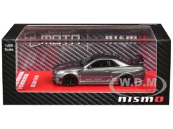 Nissan Skyline GT-R Nismo (BNR34) RHD (Right Hand Drive) Gray Metallic 1/64 Diecast Model Car By Kyosho -SOLIDO Shop 07130LGR BOX 31212.1751656674.1280.1280