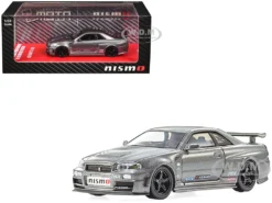 Nissan Skyline GT-R Nismo (BNR34) RHD (Right Hand Drive) Gray Metallic 1/64 Diecast Model Car By Kyosho