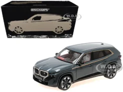 2023 BMW XM Dark Green Metallic With Gold Stripes 1/18 Diecast Model Car By Minichamps
