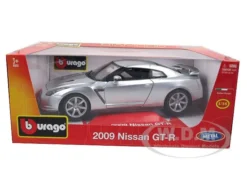 2009 Nissan GT-R R35 Silver 1/18 Diecast Model Car By Bburago -SOLIDO Shop 11030nssangt box 08696.1434723353.1280.1280