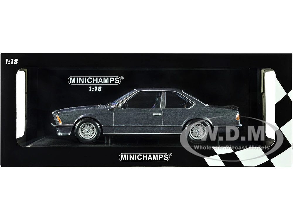 1982 BMW 635 CSi Gray Metallic 1/18 Diecast Model Car By Minichamps 6 1982 BMW 635 CSi Gray Metallic 1/18 Diecast Model Car By Minichamps - Image 6