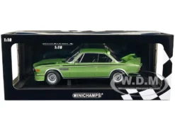 1973 BMW 3.0 CSL Green Metallic With Black Stripes Limited Edition To 450 Pieces Worldwide 1/18 Diecast Model Car By Minichamps