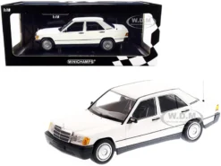 1982 Mercedes Benz 190E (W201) White Limited Edition To 702 Pieces Worldwide 1/18 Diecast Model Car By Minichamps