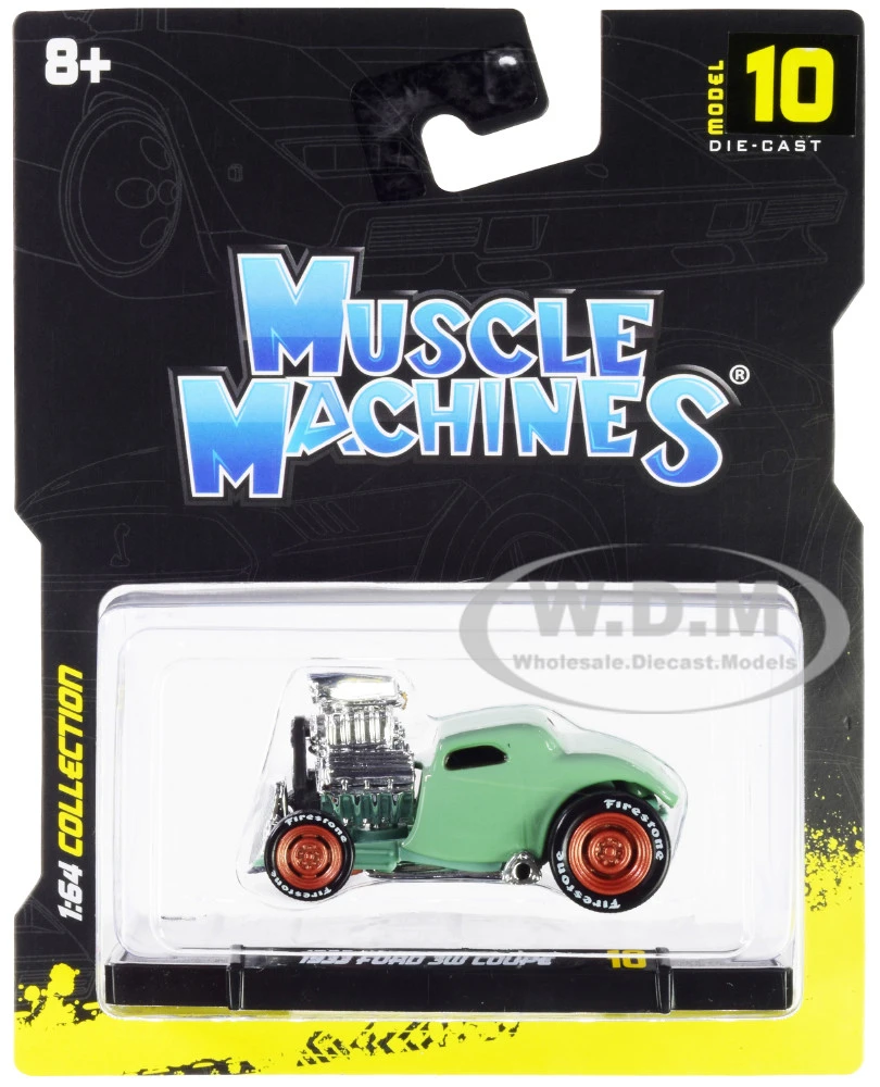 1933 Ford 3W Coupe Light Green 1/64 Diecast Model Car By Muscle Machines 1 1933 Ford 3W Coupe Light Green 1/64 Diecast Model Car By Muscle Machines