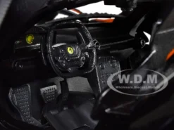 Ferrari FXX-K #5 Fu Songyang Black With Gray Top And Orange Stripes 1/18 Diecast Model Car By Bburago -SOLIDO Shop 16010BK 4 20518.1634922199.1280.1280