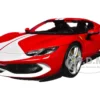Ferrari 296 GTB Assetto Fiorano Red With White Stripes "Race + Play" Series 1/18 Diecast Model Car By Bburago