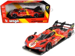 Ferrari 499P #51 James Calado - Antonio Giovinazzi - Alessandro Pier Guidi "Ferrari AF Corse" Winner "24 Hours Of Le Mans" (2023) "Racing" Series 1/18 Diecast Model Car By Bburago