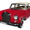 1966 Mercedes-Benz 200 Red With Beige Top 1/18 Diecast Model Car By Norev