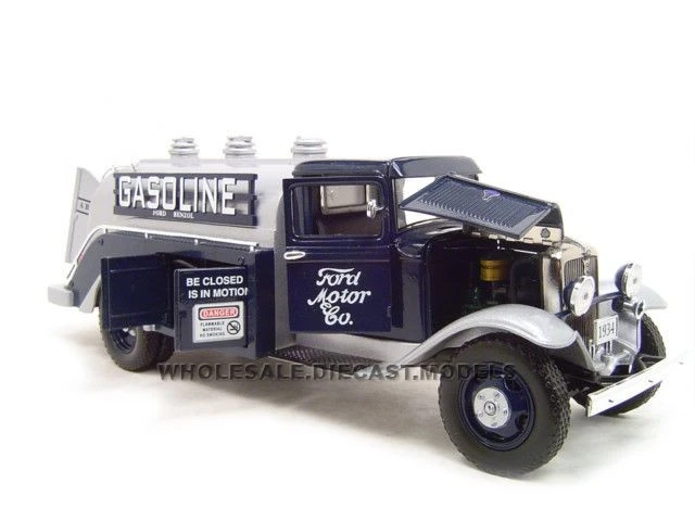 1934 Ford Oil Gasoline Tanker Blue 1/24 Diecast Model Car By Unique Replicas 2 1934 Ford Oil Gasoline Tanker Blue 1/24 Diecast Model Car By Unique Replicas - Image 2