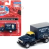 1954 Ford Box Truck Dark Blue With Yellow Top "Morton Salt" "Mini Metals" Series 1/87 (HO) Scale Model Car By Classic Metal Works