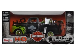 1948 Ford F-1 Pickup Truck "Harley Davidson" With 1948 Harley Davidson FL Panhead Motorcycle Black And Green 1/24 Diecast Models By Maisto -SOLIDO Shop 32171bkgrn 6 02296.1445354227.1280.1280