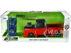1956 Ford F-100 Pickup Truck Red And Dark Gray Metallic With Extra Wheels "Just Trucks" Series 1/24 Diecast Model Car By Jada -SOLIDO Shop 33019 6 72805.1679502850.1280.1280