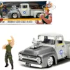 1956 Ford F-100 Pickup Truck Tan And Gray Metallic And Guile Diecast Figure "Street Fighter" Video Game "Anime Hollywood Rides" Series 1/24 Diecast Model Car By Jada