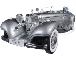 1936 Mercedes 500K Special Roadster Grey 1/18 Diecast Model Car By Maisto