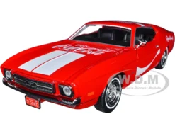 1971 Ford Mustang Sportsroof Red With White Stripes "Refresh Yourself - Coca-Cola" 1/24 Diecast Model Car By Motor City Classics