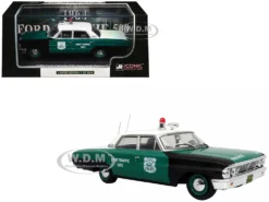 1964 Ford Galaxie 500 Police Car "New York Police Department" Black And Green With White Top Limited Edition To 504 Pieces Worldwide 1/43 Diecast Model By Iconic Replicas