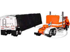 Ford LTL 9000 60" Aerodyne Sleeper With Wilson Pacesetter Grain Trailer Orange And White 1/64 Diecast Model By DCP/First Gear -SOLIDO Shop 60 1798 3 24851.1730156299.1280.1280