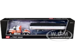 Ford LTL 9000 60" Aerodyne Sleeper With Wilson Pacesetter Grain Trailer Orange And White 1/64 Diecast Model By DCP/First Gear -SOLIDO Shop 60 1798 6 52014.1730156299.1280.1280