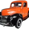 1940 Ford Pickup Truck Orange "Timeless Classics" 1/18 Diecast Model Car By Motormax