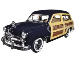 1949 Ford Woody Wagon Dark Blue 1/24 Diecast Model Car By Motormax