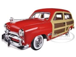 1949 Ford Woody Wagon Red 1/24 Diecast Model Car By Motormax