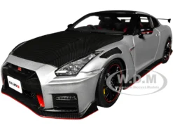 2022 Nissan GT-R (R35) Nismo Special Edition RHD (Right Hand Drive) Ultimate Metal Silver With Carbon Hood And Top 1/18 Model Car By Autoart