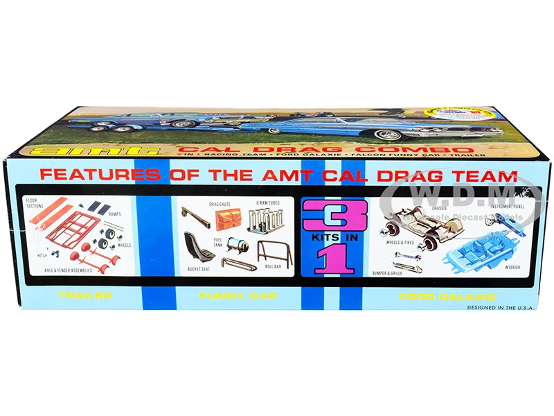 Skill 2 Model Kit "Ford Cal Drag Team" Ford Galaxie With Ford Falcon Funny Car And Trailer Set Of 3 Complete Kits 1/25 Scale Models By AMT 2 Skill 2 Model Kit "Ford Cal Drag Team" Ford Galaxie With Ford Falcon Funny Car And Trailer Set Of 3 Complete Kits 1/25 Scale Models By AMT - Image 2