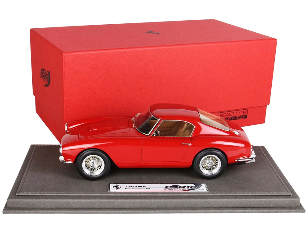 1959 Ferrari 250 SWB GT Berlinetta Paseo Corto Red With DISPLAY CASE Limited Edition To 500 Pieces Worldwide 1/18 Model Car By BBR 1 1959 Ferrari 250 SWB GT Berlinetta Paseo Corto Red With DISPLAY CASE Limited Edition To 500 Pieces Worldwide 1/18 Model Car By BBR