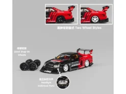 Nissan Skyline LB-ER34 "Super Silhouette" RHD (Right Hand Drive) "ADVAN" Black And Red With Extra Wheels 1/64 Diecast Model Car By CM Model -SOLIDO Shop CM64 ER34 05 1 23711.1744036630.1280.1280
