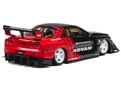 Nissan Skyline LB-ER34 "Super Silhouette" RHD (Right Hand Drive) "ADVAN" Black And Red With Extra Wheels 1/64 Diecast Model Car By CM Model -SOLIDO Shop CM64 ER34 05 3 01362.1744036630.1280.1280