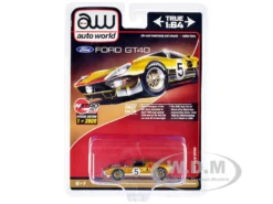 1966 Ford GT40 RHD (Right Hand Drive) #5 Gold With Graphics Limited Edition To 3600 Pieces Worldwide 1/64 Diecast Model Car By Auto World