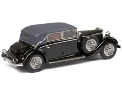 1933-37 Mercedes-Benz 290 W18 Lang Cabriolet D (Top Up) Black With Gray Top Limited Edition To 250 Pieces Worldwide 1/43 Model Car By Esval Models -SOLIDO Shop EMEU43043D 3 80553.1696285440.1280.1280