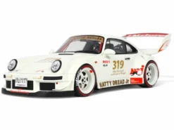 2024 Porsche RWB 964 "Natty Dread Junior" White With Graphics 1/18 Model Car By GT Spirit