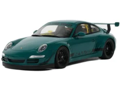 2021 RWB Bodykit "Syunkashuto" Green With Black Stripes 1/18 Model Car By GT Spirit