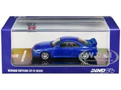 Nissan Skyline GT-R (R33) RHD (Right Hand Drive) Bayside Blue Metallic 1/64 Diecast Model Car By Inno Models