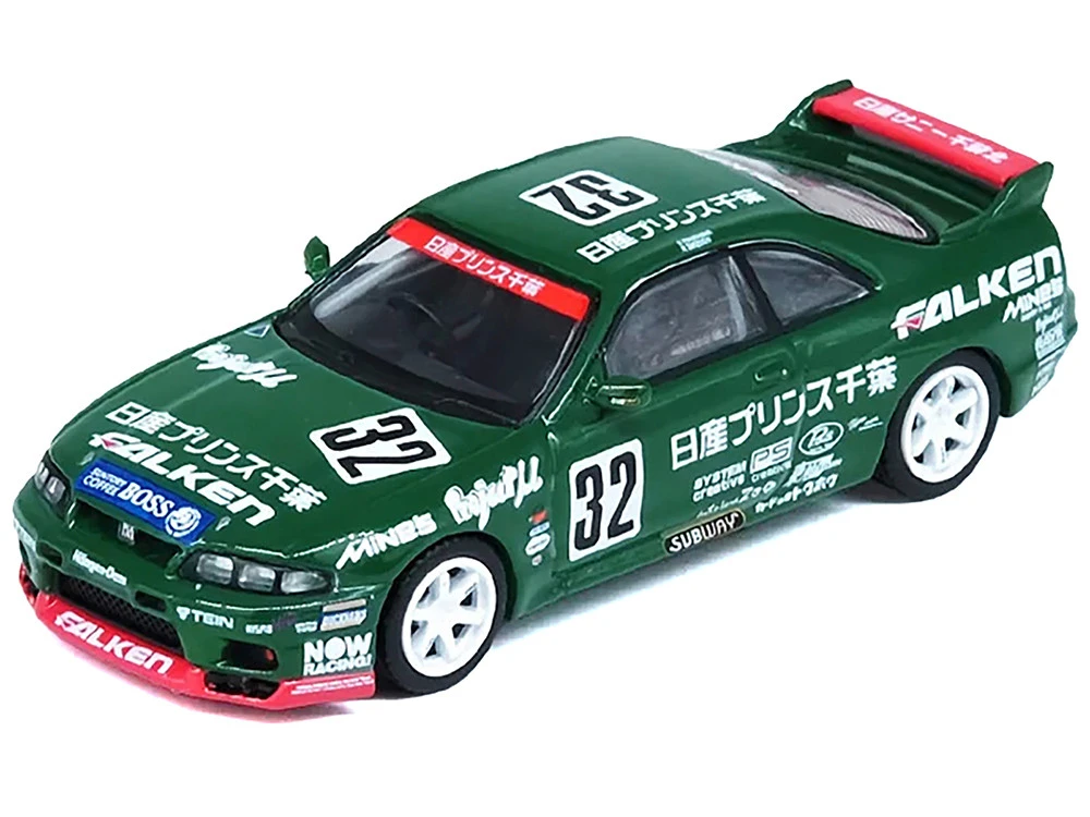 Nissan Skyline GT-R (R33) RHD (Right Hand Drive) #32 "Prince Chiba Falken" N1 Super Endurance Series "Tokachi 24 Hours" (1996) 1/64 Diecast Model Car By Inno Models 2 Nissan Skyline GT-R (R33) RHD (Right Hand Drive) #32 "Prince Chiba Falken" N1 Super Endurance Series "Tokachi 24 Hours" (1996) 1/64 Diecast Model Car By Inno Models - Image 2
