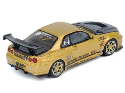 Nissan Skyline GT-R (R34) RHD (Right Hand Drive) "Top Secret" Gold Metallic With Carbon Hood And Trunk 1/64 Diecast Model Car By Inno Models -SOLIDO Shop IN64 R34TS GOLD 2 71056.1753465243.1280.1280