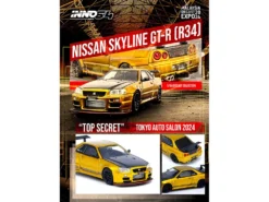Nissan Skyline GT-R (R34) "Top Secret" RHD (Right Hand Drive) Gold Metallic With Carbon Hood And Trunk "Tokyo Auto Salon 2024 - Malaysia Diecast Expo 2024" 1/64 Diecast Model Car By Inno Models -SOLIDO Shop IN64 R34TS MDX24 5 56971.1723822793.1280.1280