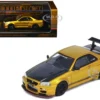 Nissan Skyline GT-R (R34) "Top Secret" RHD (Right Hand Drive) Gold Metallic With Carbon Hood And Trunk "Tokyo Auto Salon 2024 - Malaysia Diecast Expo 2024" 1/64 Diecast Model Car By Inno Models