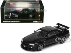 Nissan Skyline GT-R (R34) V-SPEC II RHD (Right Hand Drive) Black 1/64 Diecast Model Car By Inno Models