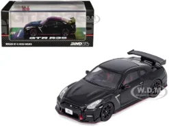 Nissan GT-R (R35) Nismo RHD (Right Hand Drive) Nismo Black With Carbon Hood And Top 1/64 Diecast Model Car By Inno Models