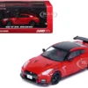 Nissan GT-R (R35) Nismo RHD (Right Hand Drive) Red With Carbon Hood And Top 1/64 Diecast Model Car By Inno Models