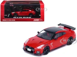 Nissan GT-R (R35) Nismo RHD (Right Hand Drive) Red With Carbon Hood And Top 1/64 Diecast Model Car By Inno Models