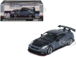 2024 Nissan GT-R (R35) Nismo "Top Secret" RHD (Right Hand Drive) Gray With Carbon Hood And Top "Hong Kong Toy Car Salon 2024 Special Edition" 1/64 Diecast Model Car By Inno Models