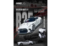 Nissan GT-R (R35) "Top Secret" RHD (Right Hand Drive) White With Black Top "Tokyo Auto Salon 2021" 1/64 Diecast Model Car By Inno Models -SOLIDO Shop IN64 R35TS TAS2021 1 36309.1738010504.1280.1280