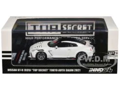 Nissan GT-R (R35) "Top Secret" RHD (Right Hand Drive) White With Black Top "Tokyo Auto Salon 2021" 1/64 Diecast Model Car By Inno Models -SOLIDO Shop IN64 R35TS TAS2021 BOX 10653.1738013269.1280.1280