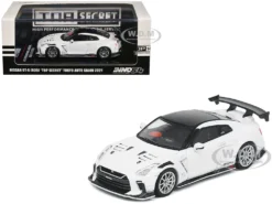 Nissan GT-R (R35) "Top Secret" RHD (Right Hand Drive) White With Black Top "Tokyo Auto Salon 2021" 1/64 Diecast Model Car By Inno Models