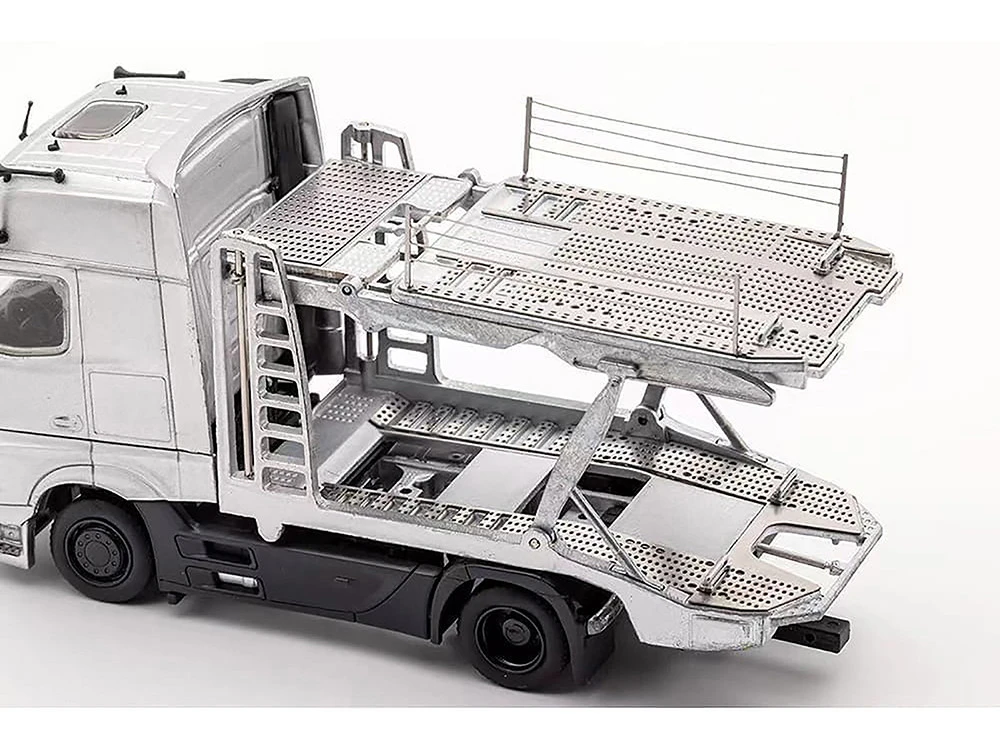 Mercedes-Benz Actros Auto Transporter White 1/64 Diecast Model By GCD 3 Mercedes-Benz Actros Auto Transporter White 1/64 Diecast Model By GCD - Image 3