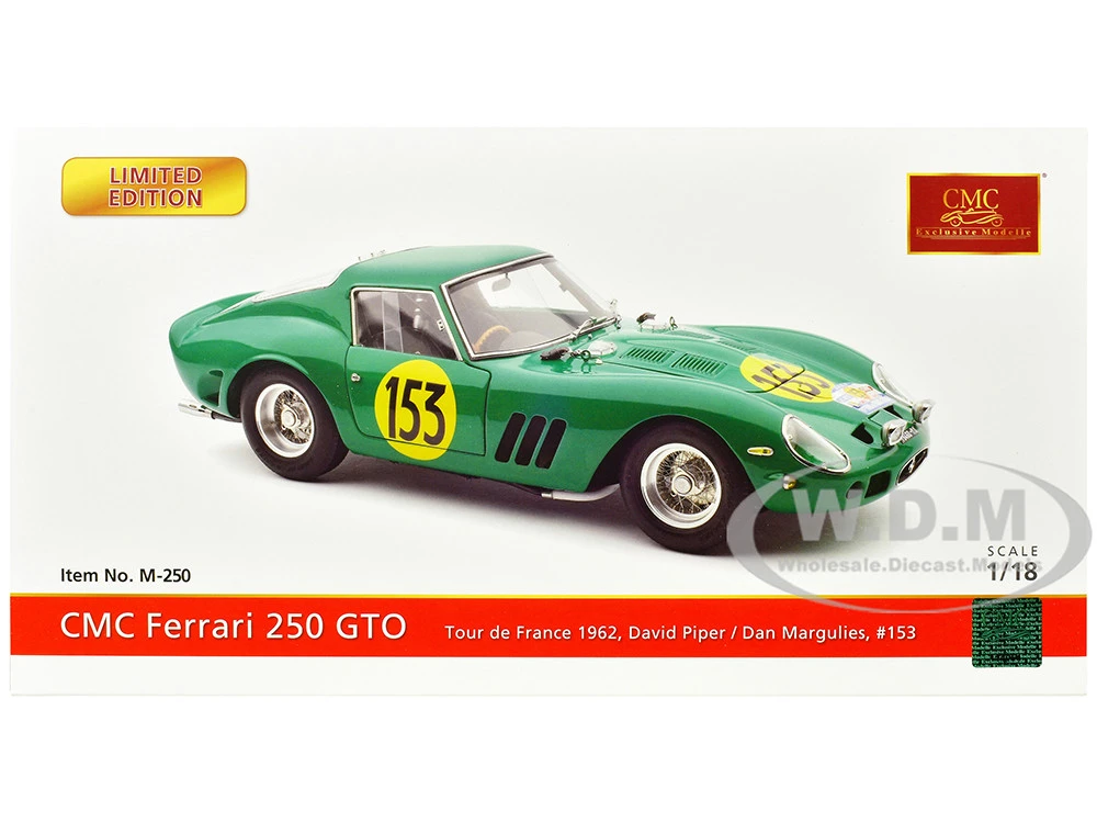 Ferrari 250 GTO #153 David Piper - Dan Margulies "Tour De France" (1962) Limited Edition To 2200 Pieces Worldwide 1/18 Diecast Model Car By CMC 13 Ferrari 250 GTO #153 David Piper - Dan Margulies "Tour De France" (1962) Limited Edition To 2200 Pieces Worldwide 1/18 Diecast Model Car By CMC - Image 13