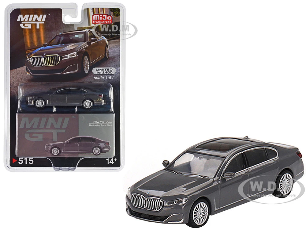 BMW 750Li XDrive Bernina Gray Amber Effect With Sunroof Limited Edition To 2400 Pieces Worldwide 1/64 Diecast Model Car By Mini GT 1 BMW 750Li XDrive Bernina Gray Amber Effect With Sunroof Limited Edition To 2400 Pieces Worldwide 1/64 Diecast Model Car By Mini GT